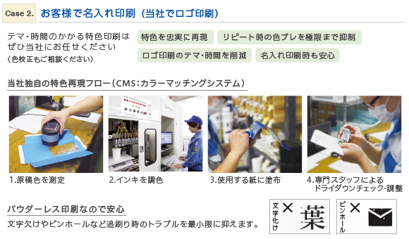 お客様で名入れ印刷（当社でロゴ印刷）