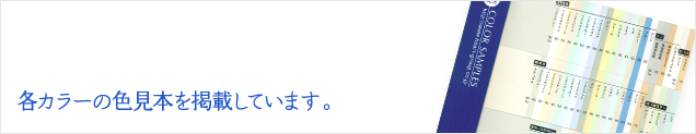 各カラーの色見本を掲載しています。